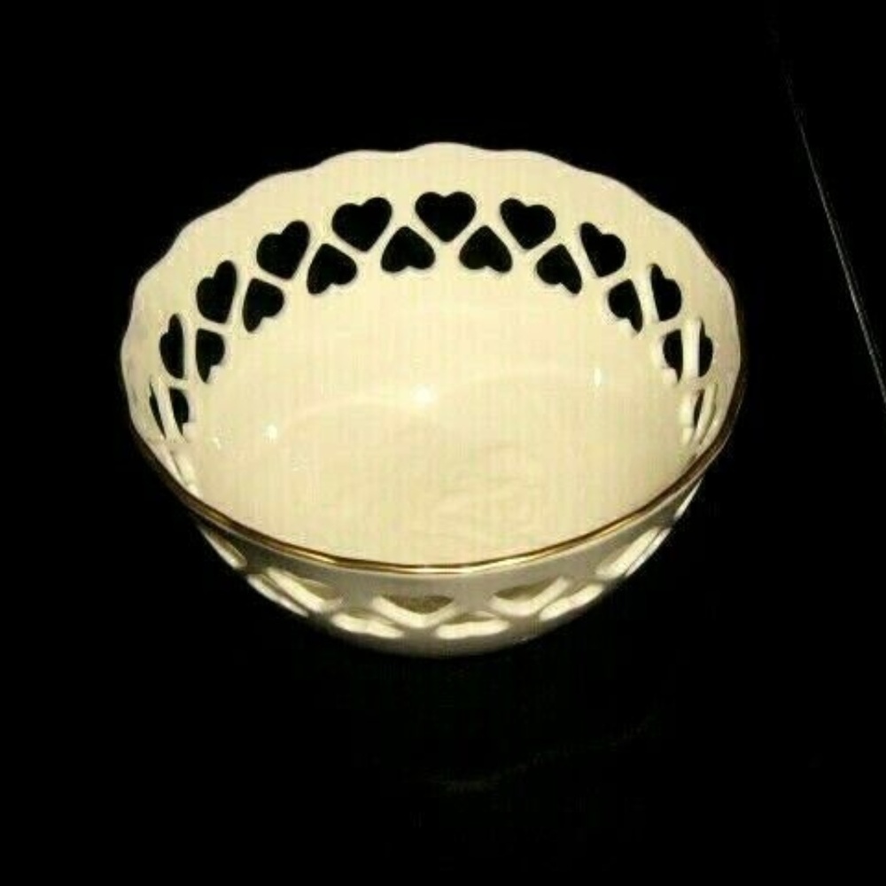 Lenox Heart Pierced Rose Embossed in Dish